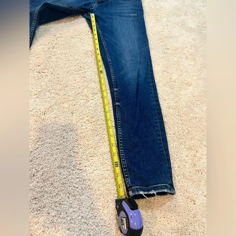 Mens Zara Dark Blue Weathered Skinny Jeans Size 32